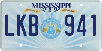 MS license plate LKB941