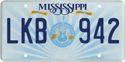 MS license plate LKB942