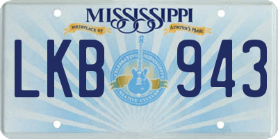 MS license plate LKB943