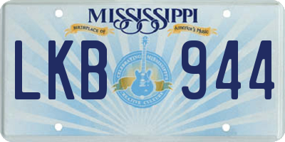 MS license plate LKB944