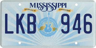 MS license plate LKB946