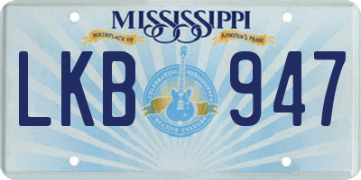MS license plate LKB947
