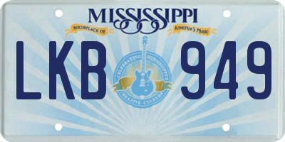 MS license plate LKB949