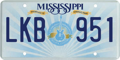 MS license plate LKB951