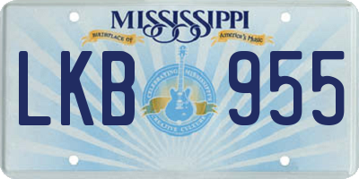 MS license plate LKB955