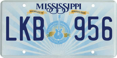 MS license plate LKB956