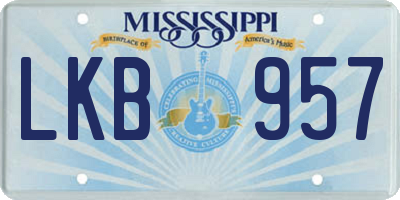 MS license plate LKB957