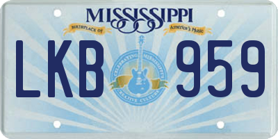 MS license plate LKB959