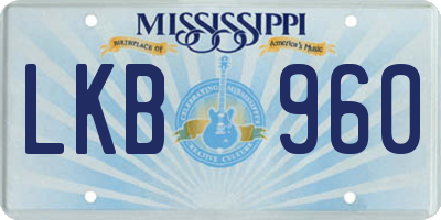 MS license plate LKB960