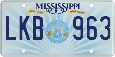 MS license plate LKB963