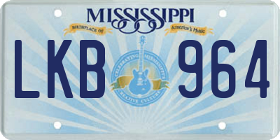 MS license plate LKB964