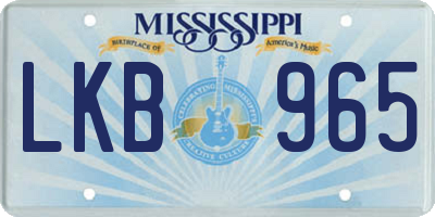 MS license plate LKB965