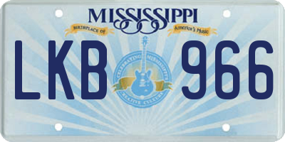 MS license plate LKB966