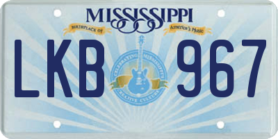 MS license plate LKB967
