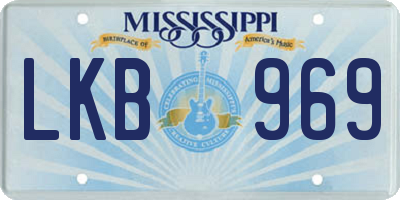 MS license plate LKB969