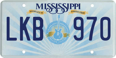 MS license plate LKB970