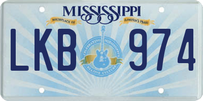 MS license plate LKB974