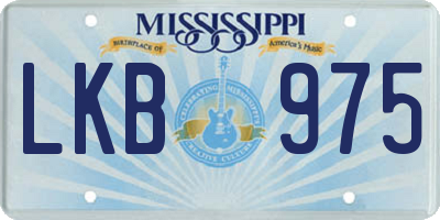 MS license plate LKB975