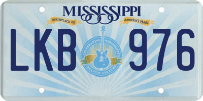 MS license plate LKB976