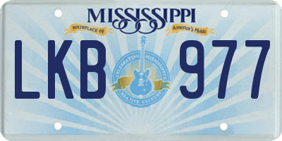 MS license plate LKB977