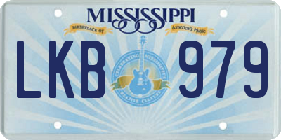 MS license plate LKB979