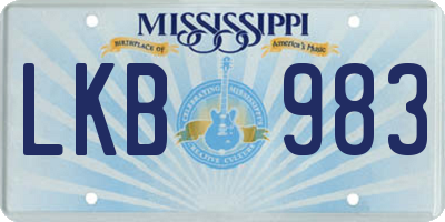 MS license plate LKB983