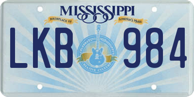 MS license plate LKB984