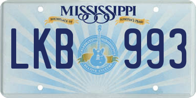 MS license plate LKB993