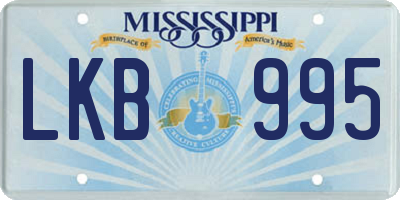 MS license plate LKB995