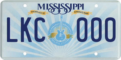 MS license plate LKC000