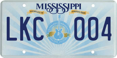 MS license plate LKC004