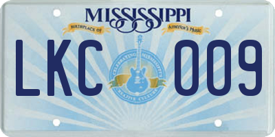 MS license plate LKC009