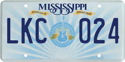 MS license plate LKC024