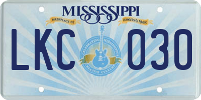 MS license plate LKC030