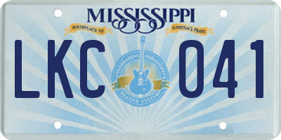 MS license plate LKC041