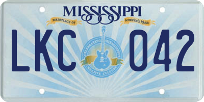 MS license plate LKC042