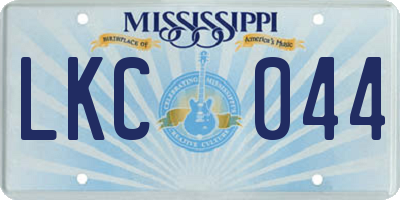 MS license plate LKC044