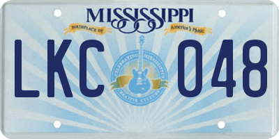MS license plate LKC048