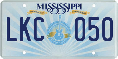 MS license plate LKC050