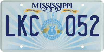 MS license plate LKC052