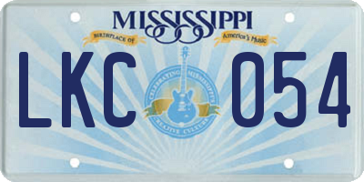 MS license plate LKC054