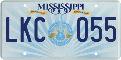 MS license plate LKC055