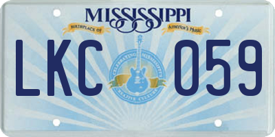 MS license plate LKC059