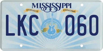 MS license plate LKC060