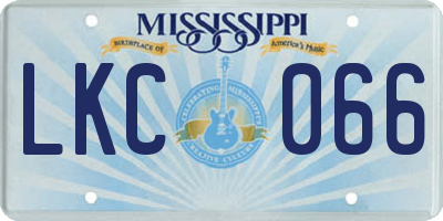 MS license plate LKC066