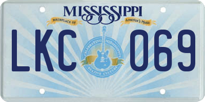 MS license plate LKC069