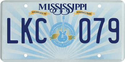 MS license plate LKC079