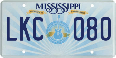MS license plate LKC080
