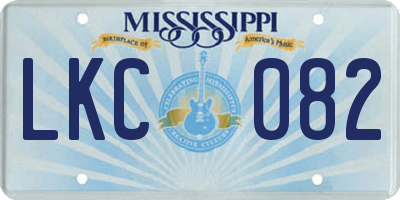 MS license plate LKC082