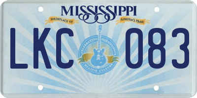 MS license plate LKC083